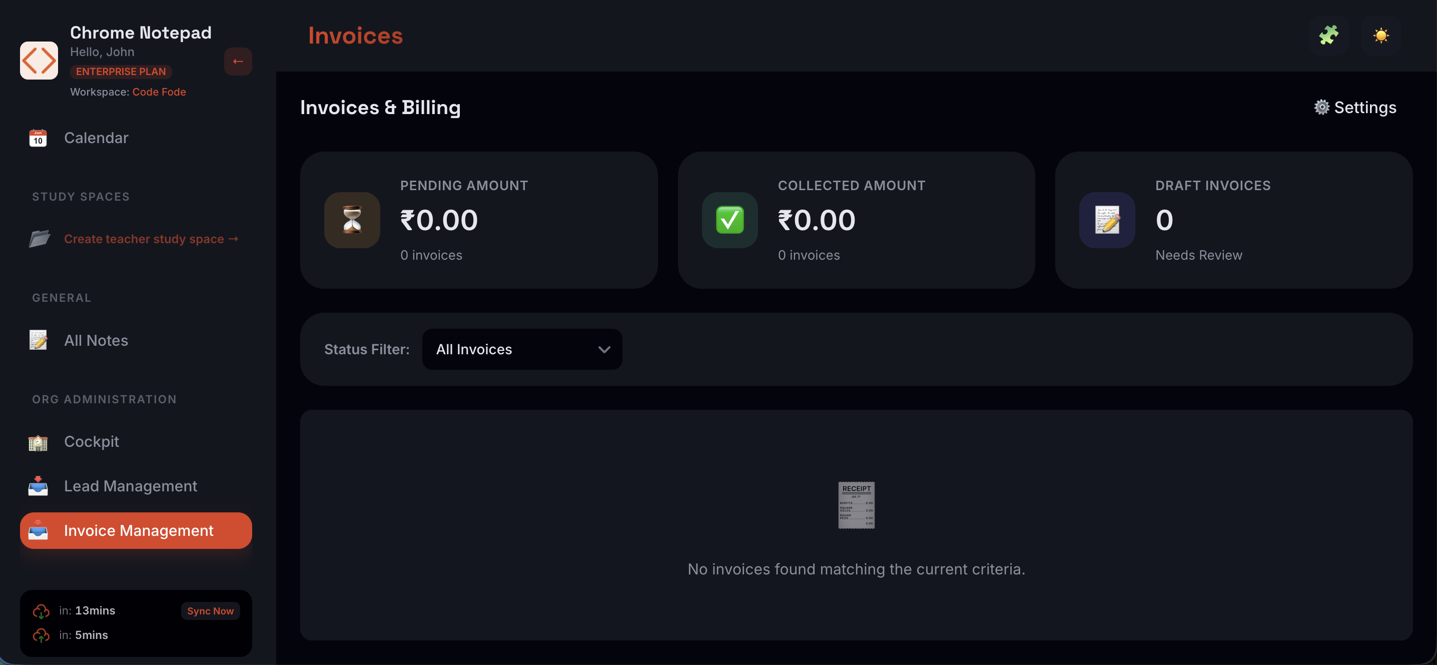 Invoice Management for tutors — auto billing, overdue reminders, payment dashboard